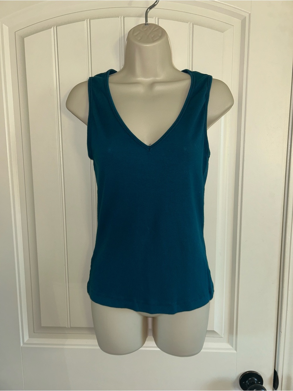 NEW Hard Tail Teal V-Neck Rib Tank Top Sz L